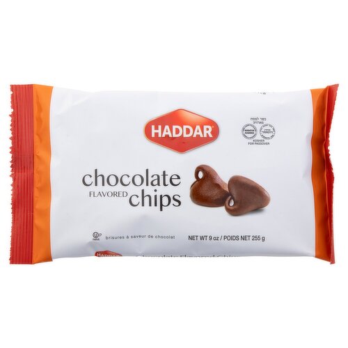 Haddar Chocolate Flavored Chips, 9 oz