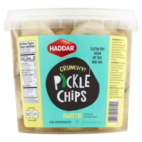 Haddar Sweetie Crunchy! Pickle Chips, 24 fl oz