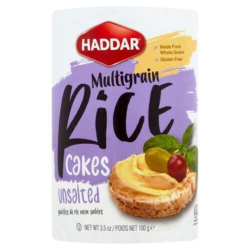 Haddar Unsalted Multigrain Rice Cakes, 3.5 oz