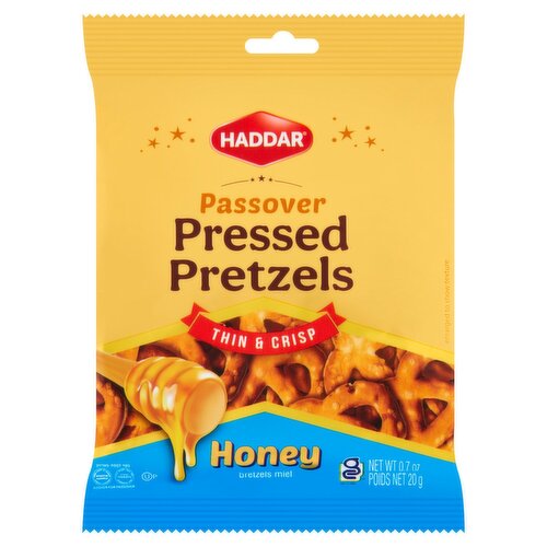 Haddar Thin & Crisp Honey Passover Pressed Pretzels, 0.7 oz