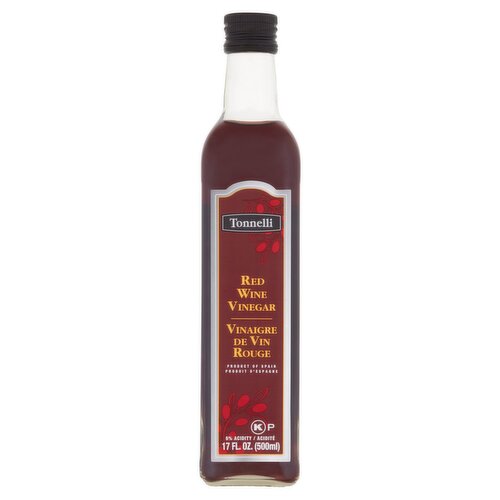 Tonnelli Red Wine Vinegar, 17 fl oz