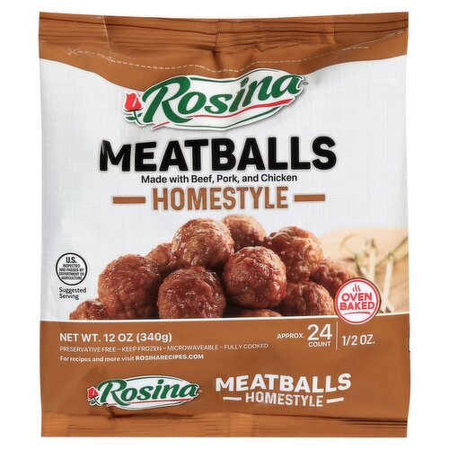 Rosina Homestyle Meatballs, 1/2 oz, 24 count