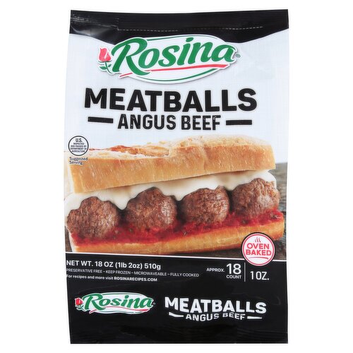 Rosina Angus Beef Meatballs, 1 oz, 18 count