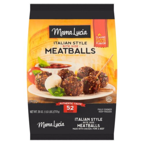 Mama Lucia Italian Style Meatballs Bite Size, 26 oz