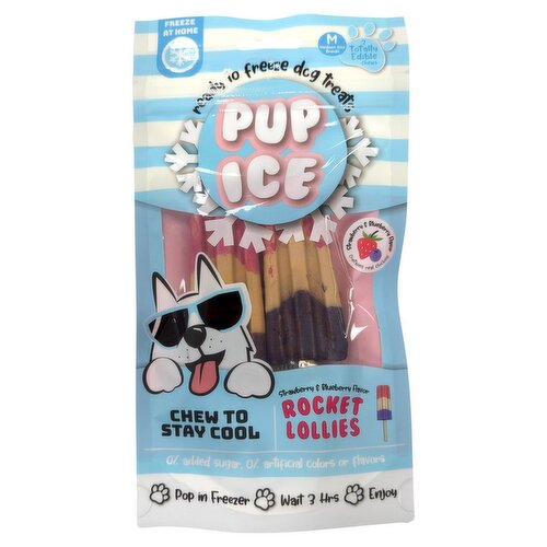 Pup Ice Strawberry & Blueberry Flavor Rocket Lollies Ready to Freeze Dog Treats, 2 count, 3.0 oz