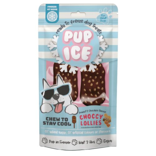 Pup Ice Choccy Lollies Peanut Butter & Chocolate Flavor Ready to Freeze Dog Treats, 2 count, 3 oz