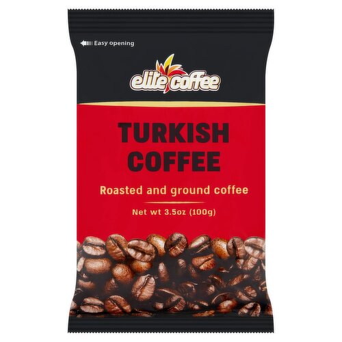 Elite Coffee Turkish Roasted and Ground Coffee, 3.5 oz