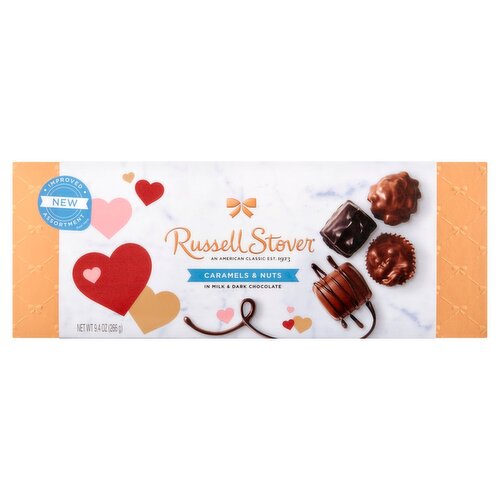 Russell Stover Caramels & Nuts in Milk & Dark Chocolate, 16 count, 9.4 oz