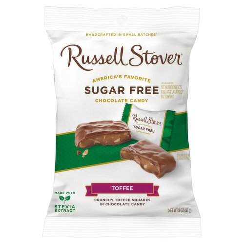 Russell Stover Sugar Free Toffee Chocolate Candy, 3 oz