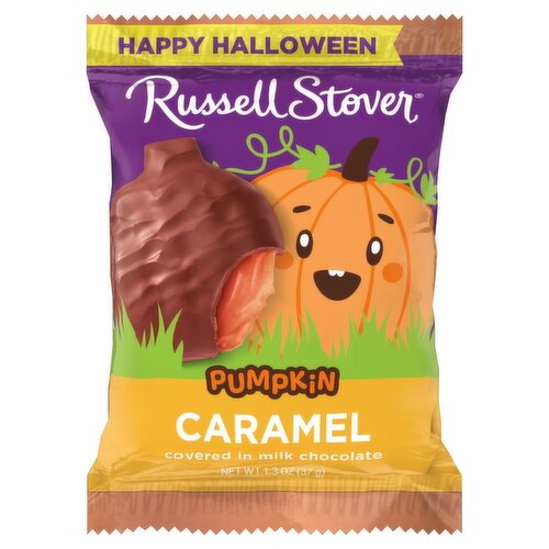 Russell Stover Pumpkin Caramel Covered in Milk Chocolate, 1.3 oz