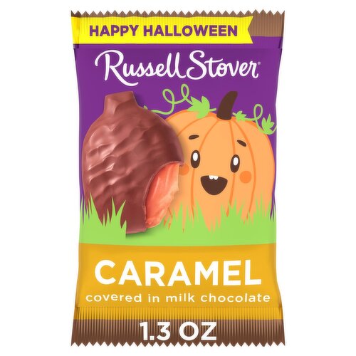 RUSSELL STOVER Halloween Milk Chocolate Caramel Candy Bar Pumpkin, 1.3 oz.

