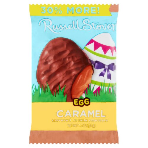 Russell Stover Caramel Egg Covered in Milk Chocolate, 1.3 oz