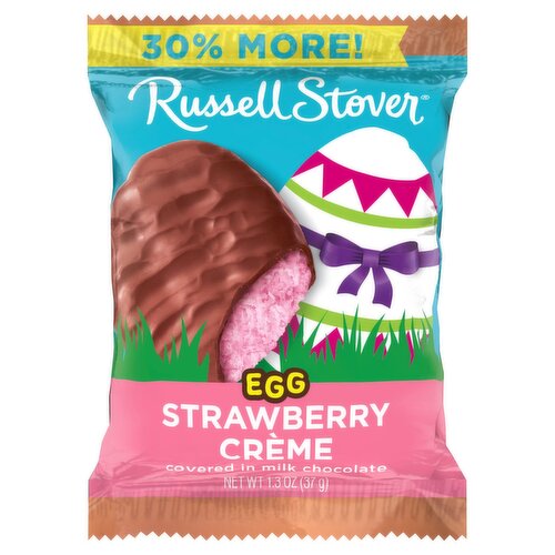 Russell Stover Strawberry Crème Egg Covered in Milk Chocolate, 1.3 oz