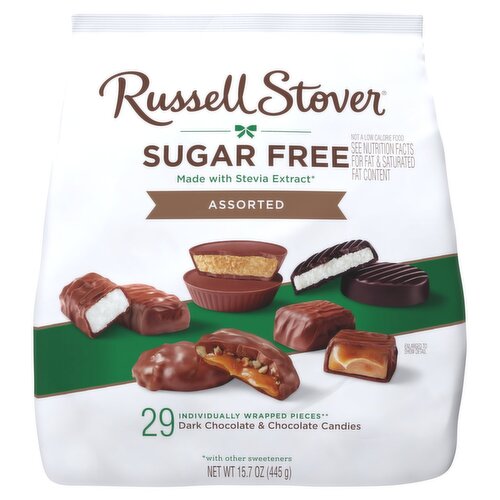 Russell Stover Sugar Free Assorted Dark Chocolate & Chocolate Candies, 29 count, 15.7 oz 