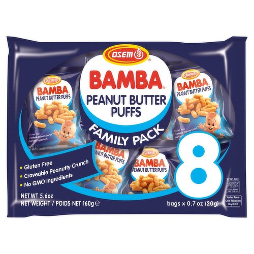 Osem Bamba Peanut Butter Puffs Family Pack 0.7 oz, 8 count