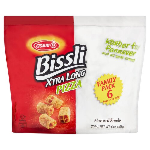 Osem Bissli Xtra Long Pizza Flavored Snacks Family Pack, 1 oz, 6 count