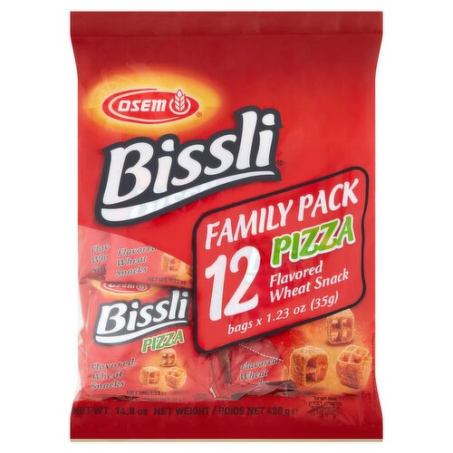 Osem Bissli Pizza Flavored Wheat Snack Family Pack, 1.23 oz, 12 count