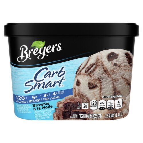 Breyers CarbSmart Brownie A La Mode Frozen Dairy Dessert, 1.5 quart