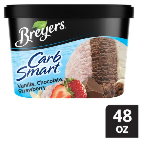 Breyers CarbSmart Vanilla, Chocolate, Strawberry Frozen Dairy Dessert, 1.5 quart