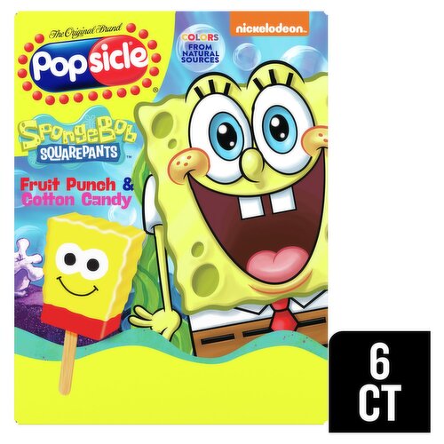 Nickelodeon Popsicle SpongeBob Squarepants Frozen Confection Bars, 6 count, 12.17 fl oz