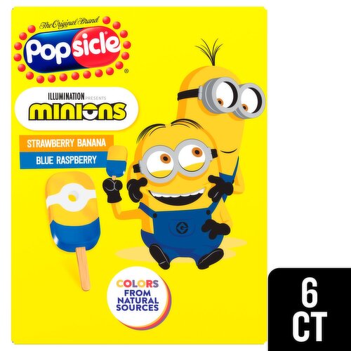 Popsicle Strawberry Banana Blue Raspberry Frozen Confection Bars, 6 count, 12.17 fl oz