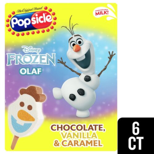 Popsicle Disney Frozen Olaf Frozen Dairy Dessert Bars, 6 count, 12.17 fl oz