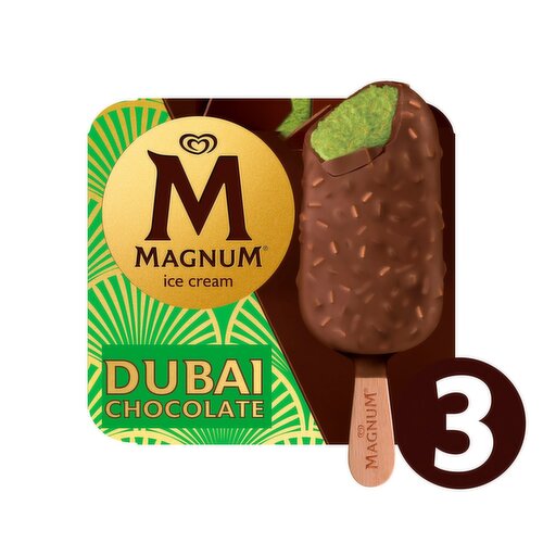 Magnum Dubai Chocolate Style 39% Cacao Ice Cream Bars, 3 count, 8.11 fl oz