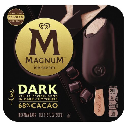 Magnum Dark Chocolate Ice Cream Bars, 3 count, 9.12 fl oz