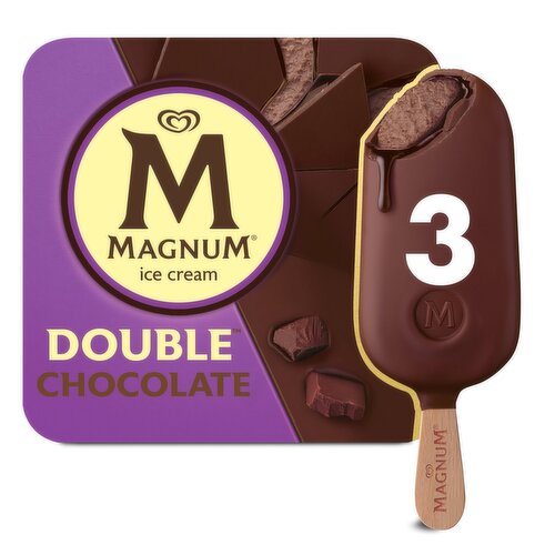 Magnum Double Chocolate Ice Cream Bars, 3 count, 9.12 fl oz