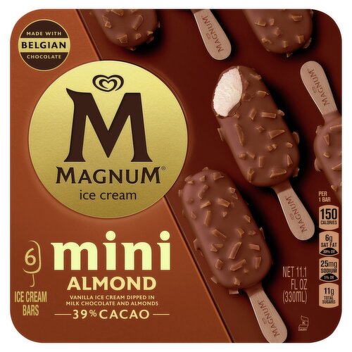 Magnum Mini Almond Ice Cream Bars, 6 count 11.1 fl oz