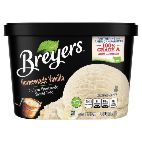 Breyers Homemade Vanilla Ice Cream, 1.5 quart