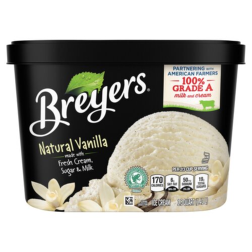 Breyers Natural Vanilla Ice Cream, 1.41 liter