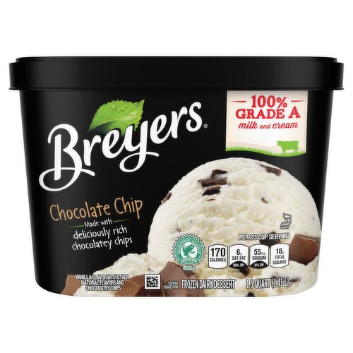 Breyers Chocolate Chip Frozen Dairy Dessert, 1.5 quart