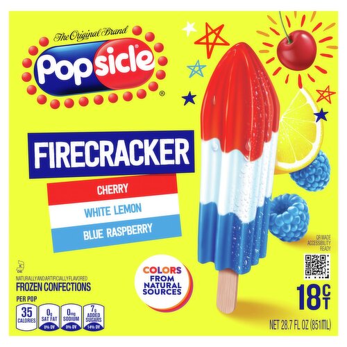 Popsicle Firecracker Frozen Confections, 18 count, 28.7 fl oz