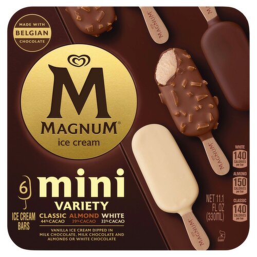 Magnum Ice Cream Bars Classic Almond White 11.1 oz, 6 Count