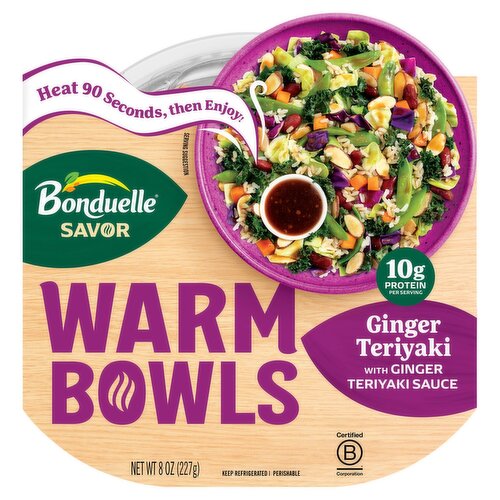 Bonduelle Savor Ginger Teriyaki Warm Bowls, 8 oz