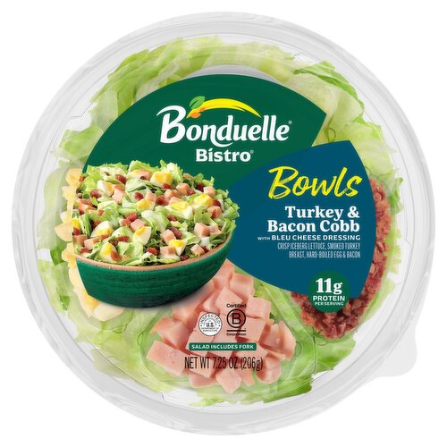 Ready Pac Foods Bistro Turkey & Bacon Cobb with Bleu Cheese Dressing, 7.25 oz