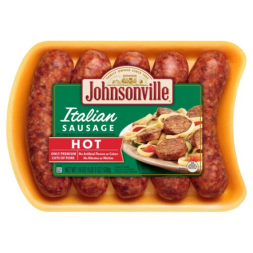 Johnsonville Hot Italian Sausage, 5 count, 19 oz