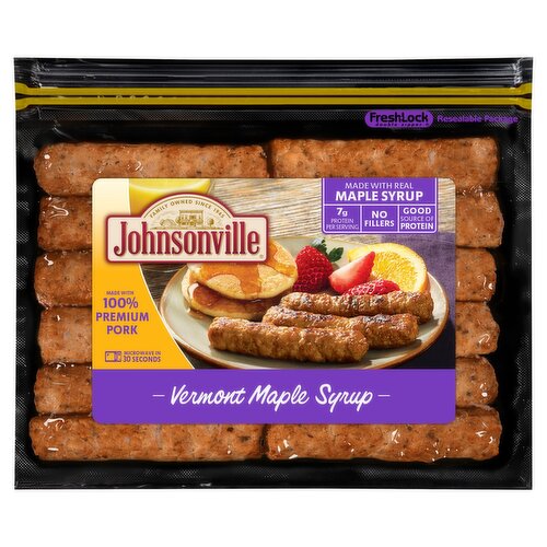 Johnsonville Vermont Maple Syrup Fully Cooked Breakfast Sausage, 12 Count, 9.6 oz