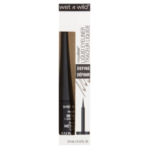 Wet n Wild Megaliner 111A Cosmic Black Metallic Liquid Eyeliner, 0.12 fl oz