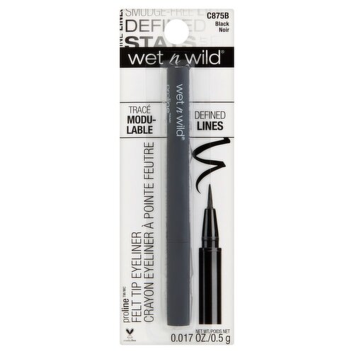 Wet n Wild Proline C875B Black Felt Tip Eyeliner, 0.017 oz