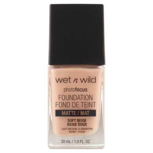 Wet n Wild Photofocus 365C Soft Beige Matte Foundation, 1.0 fl oz