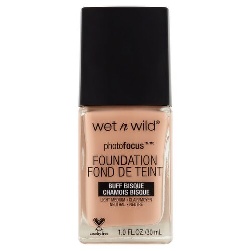 Wet n Wild Photofocus 366C Buff Bisque Light Medium Neutral Foundation, 1.0 fl oz