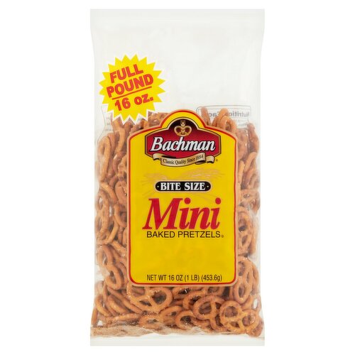 Bachman Bite Size Mini Baked Pretzels, 16 oz