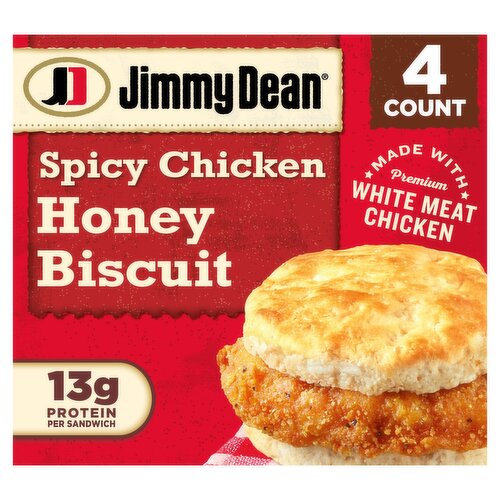 Jimmy Dean Spicy Chicken Honey Biscuit, 4 count, 16.4 oz