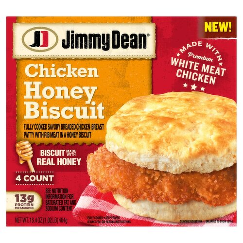 Jimmy Dean Chicken Honey Biscuit, 4 count, 16.4 oz