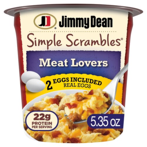 Jimmy Dean Simple Scrambles Meat Lovers Real Eggs, Sausage, Cheddar Cheese & Bacon, 5.35 oz