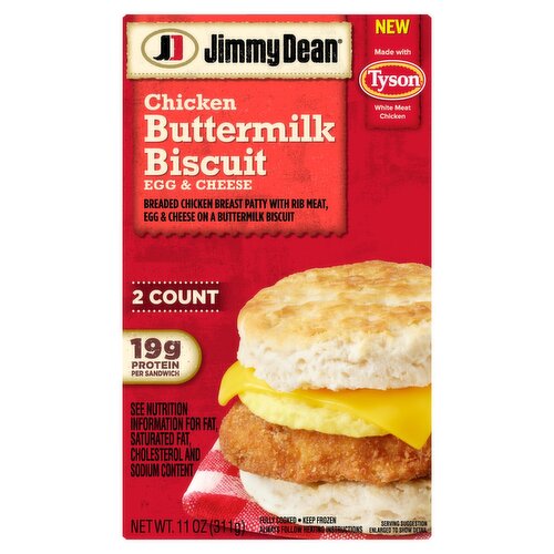 Jimmy Dean Egg & Cheese Chicken Buttermilk Biscuit, 2 count, 11 oz