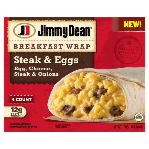Jimmy Dean Steak & Eggs Breakfast Wrap, 4 count, 17 oz