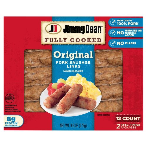 Jimmy Dean Fully Cooked Original Pork Breakfast Sausage Links, 12 count, 9.6 oz